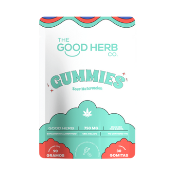 Gummies CBD The Good Herb Sour Watermelon 750mg / 30pz | Tulum | México | UMO Smoke Shop